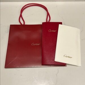 Cartier Crimson Tote Bag, envelope & cocktail serviette